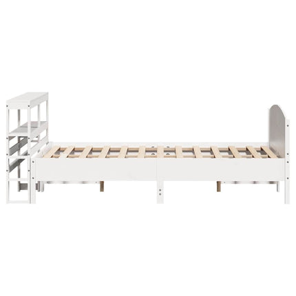 sengeramme uden madras 150x200 cm massivt fyrretræ hvid