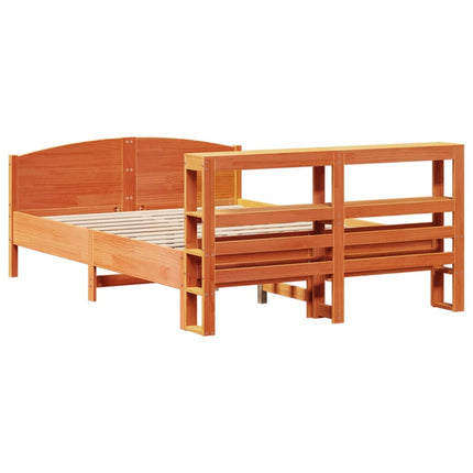 sengeramme uden madras 120x200 cm massivt fyrretræ gyldenbrun