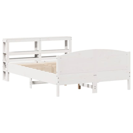 sengeramme uden madras 140x190 cm massivt fyrretræ hvid