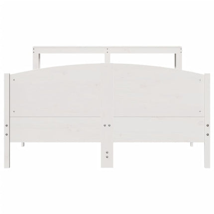 sengeramme uden madras 135x190 cm massivt fyrretræ hvid
