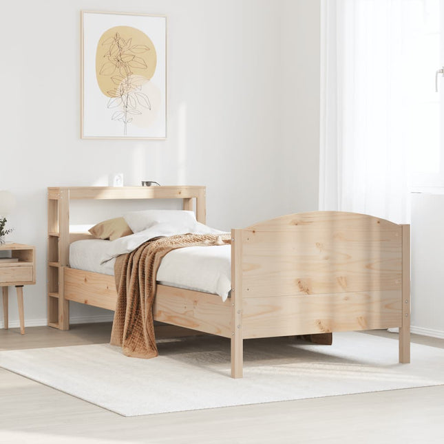 sengeramme uden madras 75x190 cm massivt fyrretræ