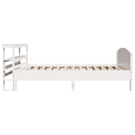 sengeramme uden madras 75x190 cm massivt fyrretræ hvid