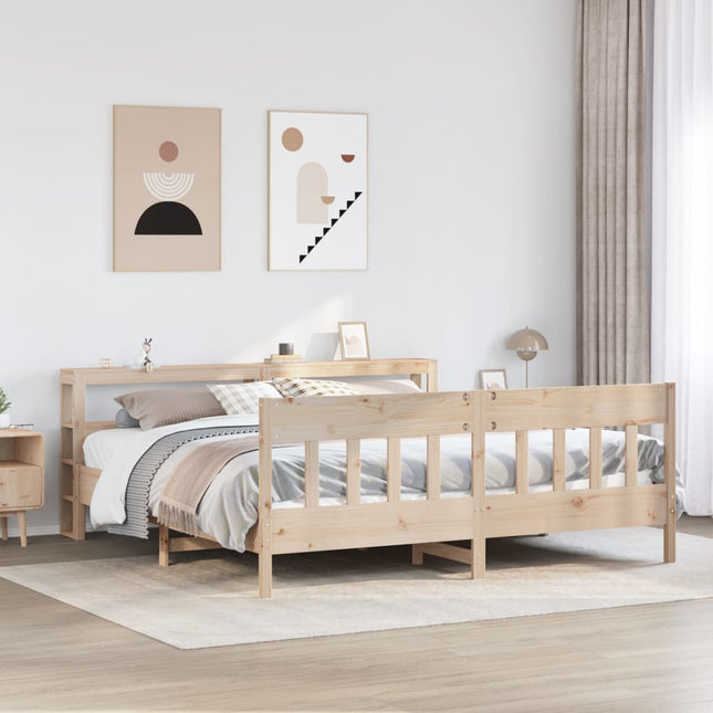 sengeramme uden madras 200x200 cm massivt fyrretræ
