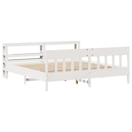 sengeramme uden madras 180x200 cm massivt fyrretræ hvid