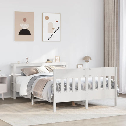 sengeramme uden madras 160x200 cm massivt fyrretræ hvid