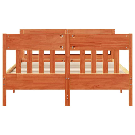 sengeramme uden madras 160x200 cm massivt fyrretræ gyldenbrun