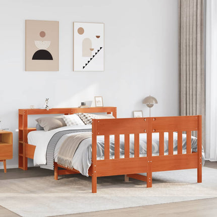 sengeramme uden madras 160x200 cm massivt fyrretræ gyldenbrun