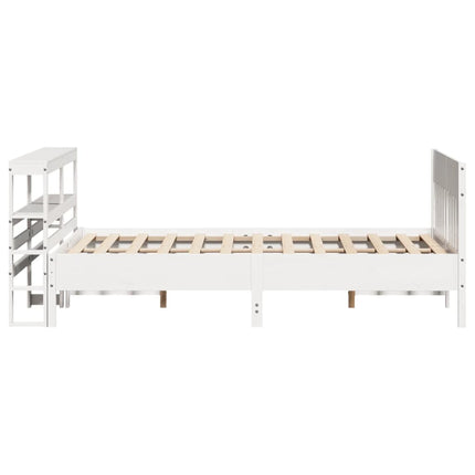 sengeramme uden madras 150x200 cm massivt fyrretræ hvid