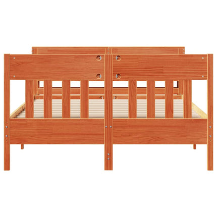 sengeramme uden madras 140x200 cm massivt fyr gyldenbrun