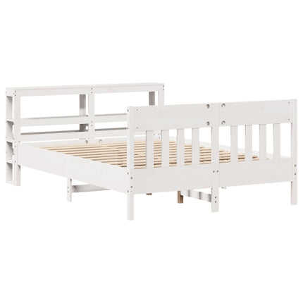 sengeramme uden madras 120x200 cm massivt fyrretræ hvid