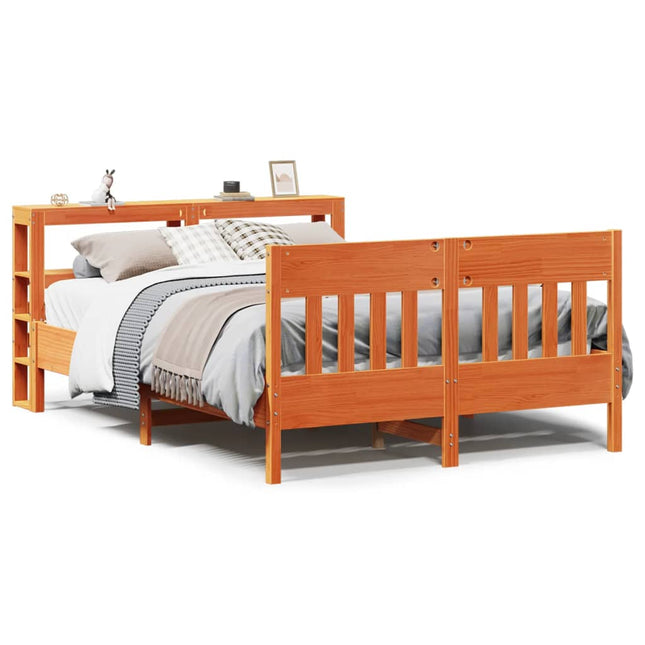 sengeramme uden madras 120x200 cm massivt fyrretræ gyldenbrun