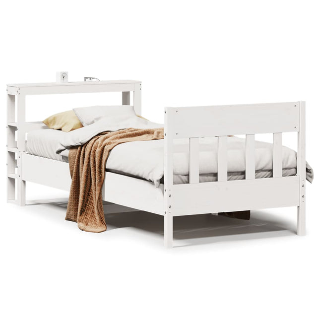 sengeramme uden madras 90x200 cm massivt fyrretræ hvid