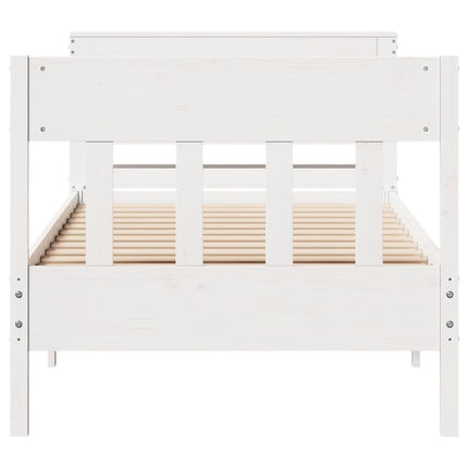 sengeramme uden madras 90x200 cm massivt fyrretræ hvid
