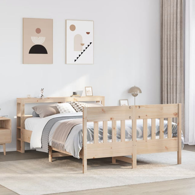 sengeramme uden madras 140x190 cm massivt fyrretræ
