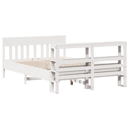 sengeramme uden madras 140x190 cm massivt fyrretræ hvid