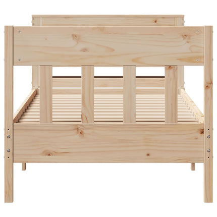 sengeramme uden madras 75x190 cm massivt fyrretræ