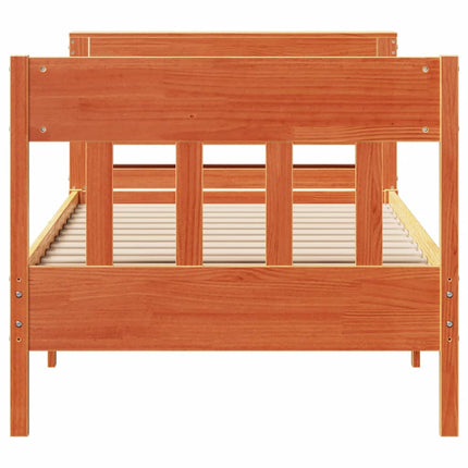sengeramme uden madras 75x190 cm massivt fyrretræ gyldenbrun