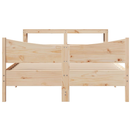 sengeramme med sengegavl 140x190 cm massivt fyrretræ