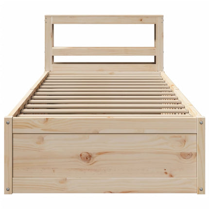 sengeramme med sengegavl 90x190 cm massivt fyrretræ