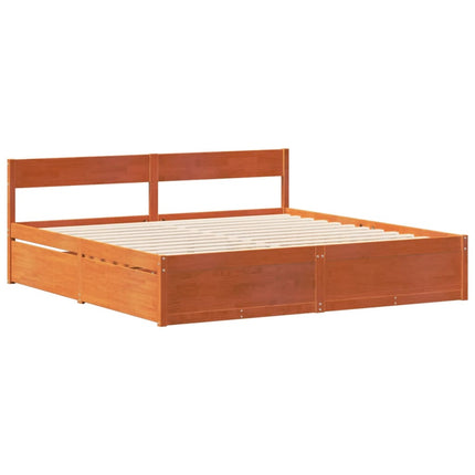 sengeramme uden madras 180x200 cm massivt fyrretræ gyldenbrun