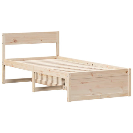 sengeramme uden madras 90x200 cm massivt fyrretræ