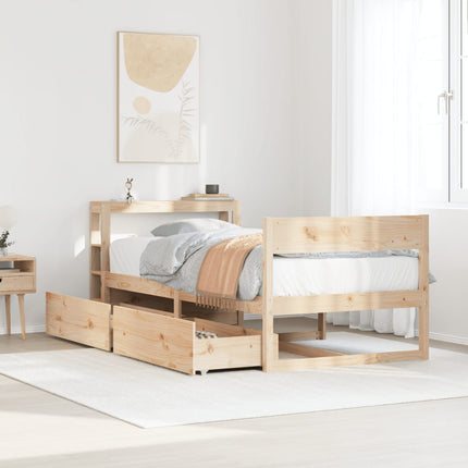sengeramme uden madras 90x190 cm massivt fyrretræ