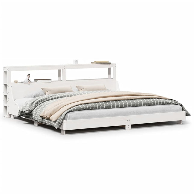 sengeramme uden madras 180x200 cm massivt fyrretræ hvid