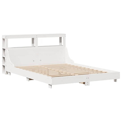 sengeramme uden madras 120x200 cm massivt fyrretræ hvid