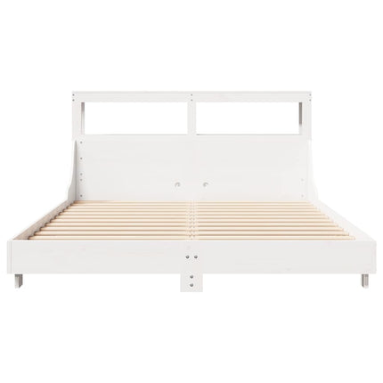 sengeramme uden madras 120x200 cm massivt fyrretræ hvid