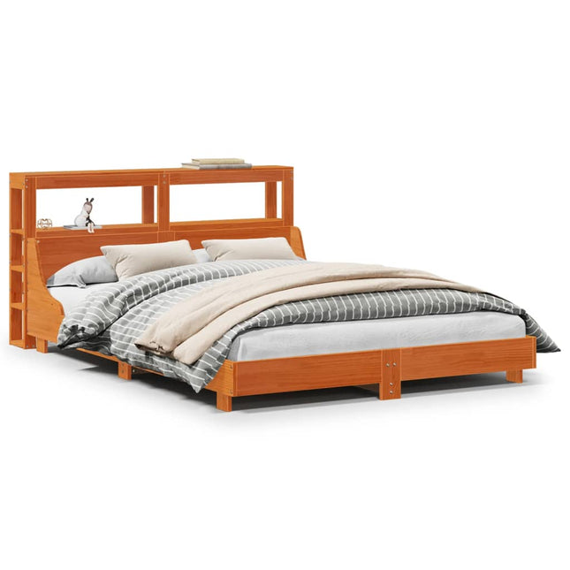 sengeramme uden madras 120x200 cm massivt fyrretræ gyldenbrun