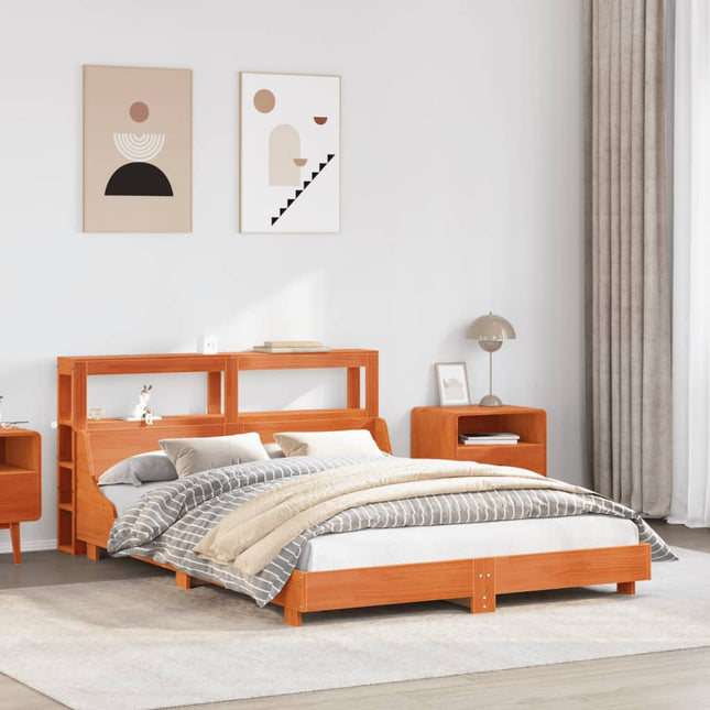 sengeramme uden madras 120x200 cm massivt fyrretræ gyldenbrun