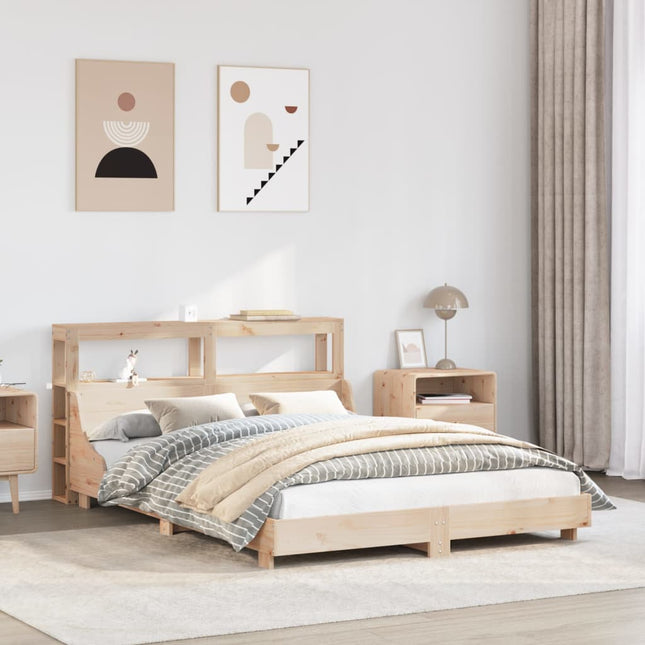 sengeramme uden madras 140x190 cm massivt fyrretræ