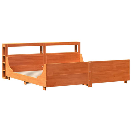 sengeramme uden madras 180x200 cm massivt fyrretræ gyldenbrun