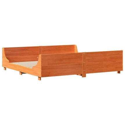 sengeramme uden madras 180x200 cm massivt fyrretræ gyldenbrun