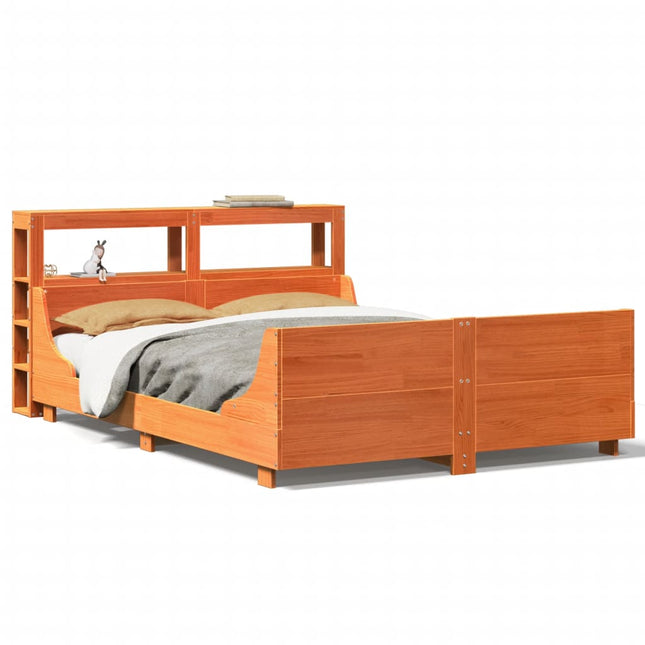 sengeramme uden madras 160x200 cm massivt fyrretræ gyldenbrun