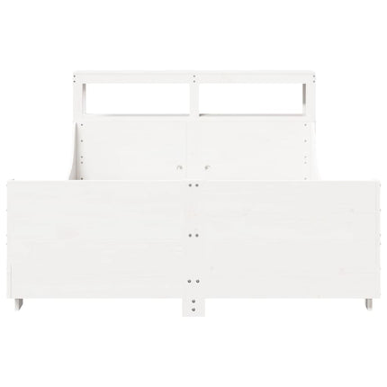 sengeramme uden madras 150x200 cm massivt fyrretræ hvid