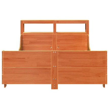 sengeramme uden madras 150x200 cm massivt fyrretræ gyldenbrun