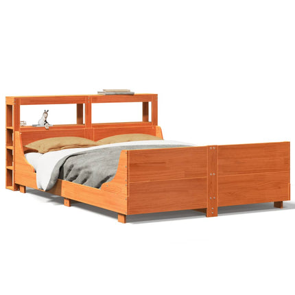 sengeramme uden madras 140x200 cm massivt fyr gyldenbrun