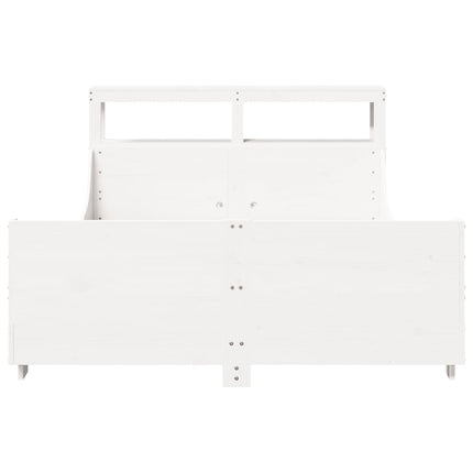 sengeramme uden madras 120x200 cm massivt fyrretræ hvid