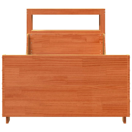 sengeramme uden madras 100x200 cm massivt fyrretræ gyldenbrun