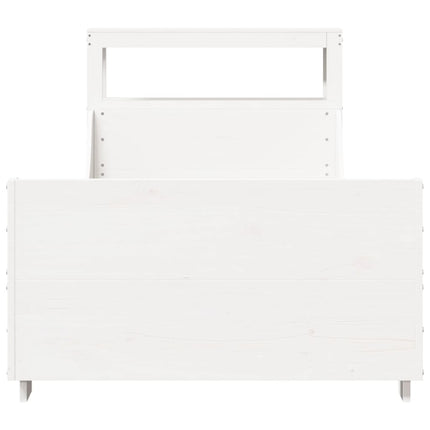 sengeramme uden madras 90x200 cm massivt fyrretræ hvid