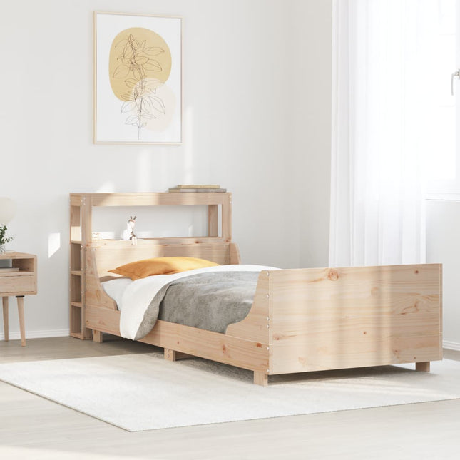 sengeramme uden madras 75x190 cm massivt fyrretræ