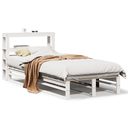 sengeramme uden madras 90x200 cm massivt fyrretræ hvid