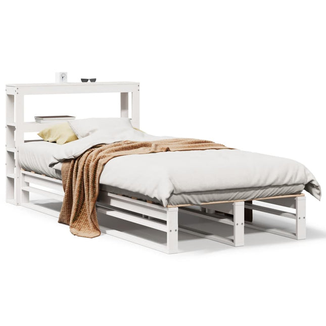 sengeramme uden madras 90x200 cm massivt fyrretræ hvid