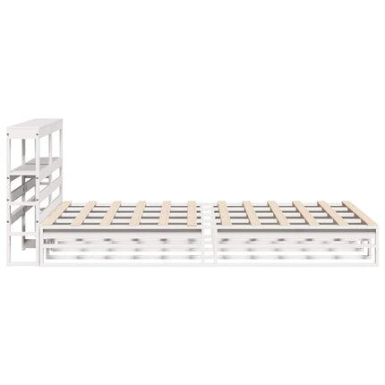 sengeramme uden madras 120x200 cm massivt fyrretræ hvid