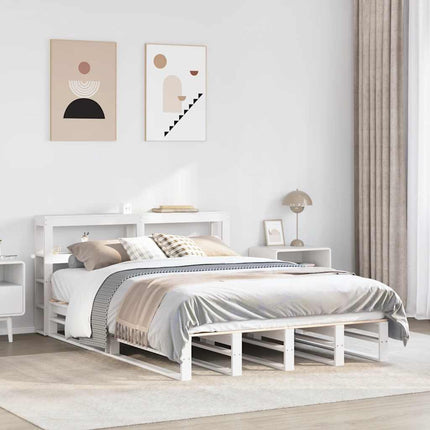 sengeramme uden madras 120x200 cm massivt fyrretræ hvid