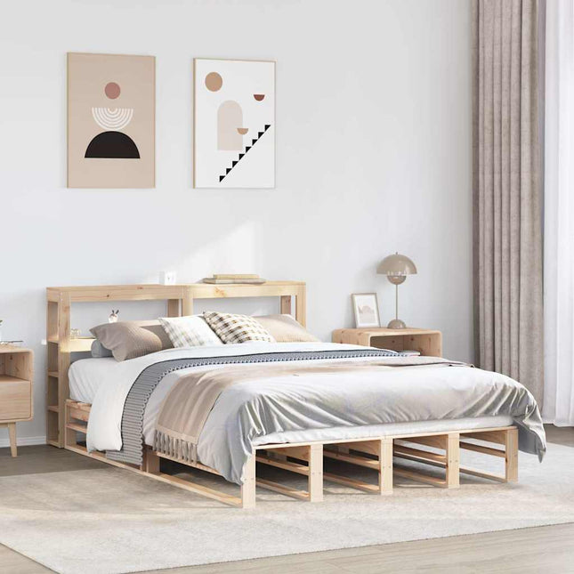 sengeramme uden madras 150x200 cm massivt fyrretræ