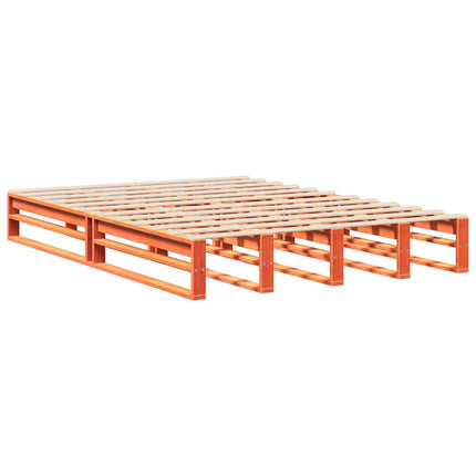 sengeramme uden madras 150x200 cm massivt fyrretræ gyldenbrun