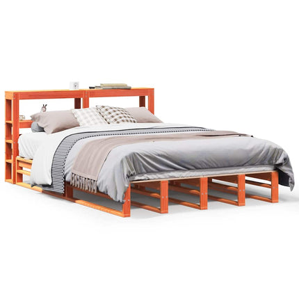 sengeramme uden madras 160x200 cm massivt fyrretræ gyldenbrun