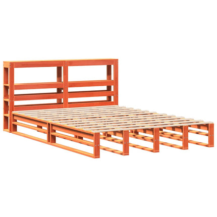 sengeramme uden madras 160x200 cm massivt fyrretræ gyldenbrun
